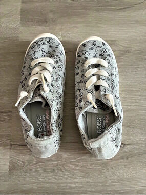 Bobs Women's Sneakers Gray US 7 cat print